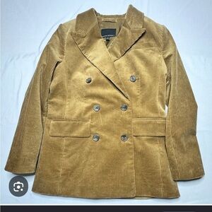 Corduroy Double-Breasted Tan Jacket Banana Republic